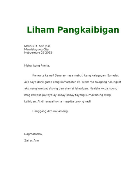 sample ng liham|Mga Uri ng Liham (Different Types of Letters) .